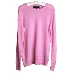 Hudson's Bay Sweater Long Sleeve Top Pullover Sz L Pink 100% Cashmere Pullover